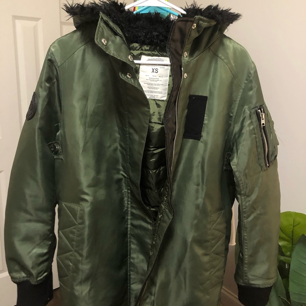 Hoodie Bomber Jacket with Fur Hood